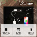 Rolanstar Nightstand -Tool Free Quick Install, with Charging Station and LED Lights