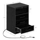 Seventable Nightstand with Wireless Charging Station and LED Lights