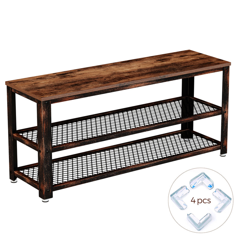 Rolanstar Shoe Rack with Mesh Shelves with Metal Frame