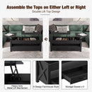 Seventable Lift Top Coffee Table, Coffee Table with 2 Storage Drawers and Hidden Compartment