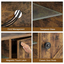 Tv Stand With Power Outlet, Farmhouse Rgb Light Entertainment Center With Storage Barn Door