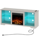 Rolanstar Fireplace TV Stand 57.9" with Led Lights and Power Outlets, TV Console for TVs up to 65"
