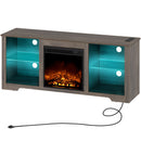 Rolanstar Fireplace TV Stand 57.9" with Led Lights and Power Outlets, TV Console for TVs up to 65"