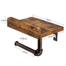 Rolanstar Wall Mounted Toilet Paper Holder with Wood Shelf