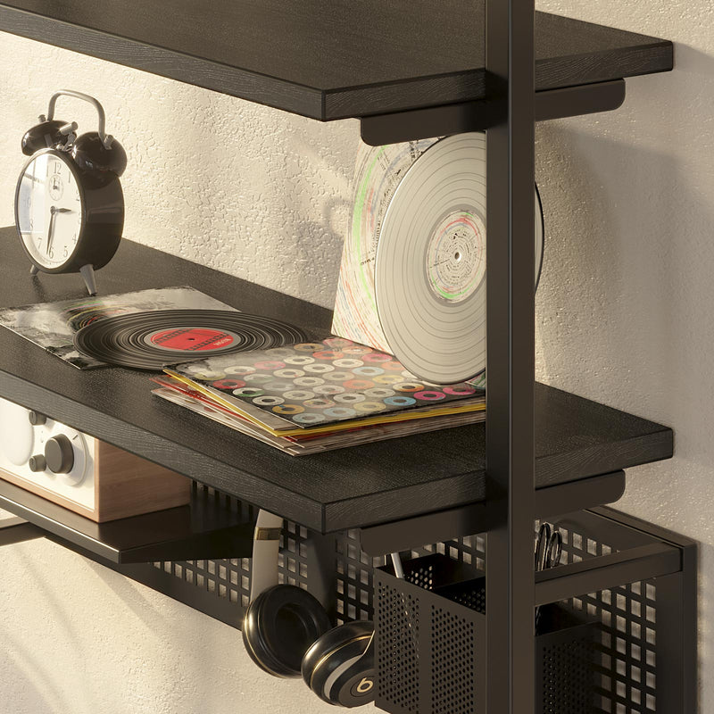 Rolanstar Wall Mounted Computer Desk with Storage Shelf