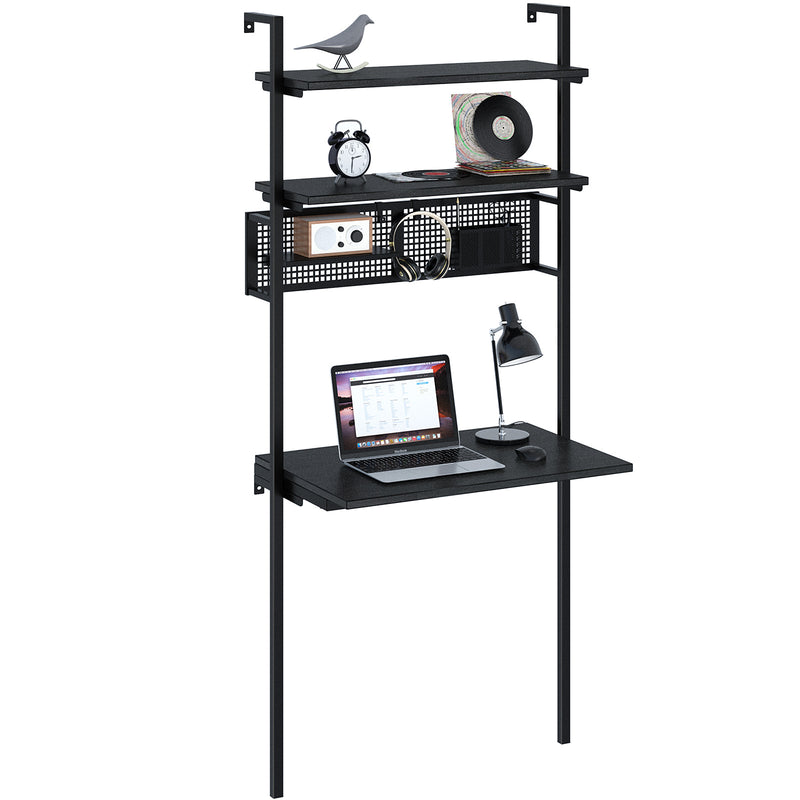 Rolanstar Wall Mounted Computer Desk with Storage Shelf