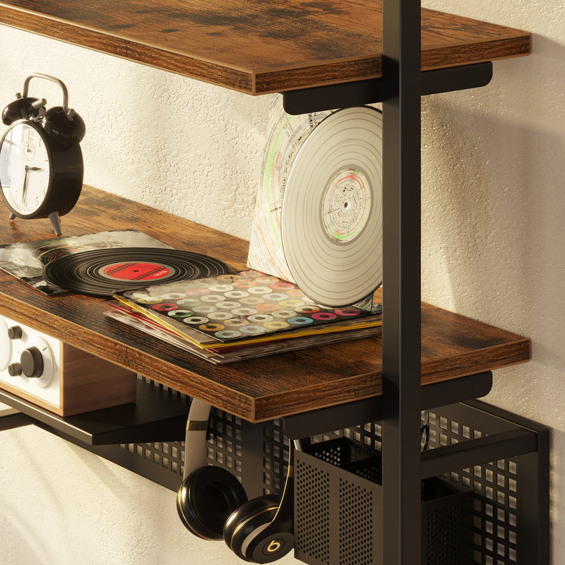 Rolanstar Wall Mounted Computer Desk with Storage Shelf