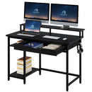 Rolanstar Computer Desk with Monitor Stand and Drawers 47 Inch