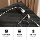 Rolanstar Computer Desk with Power Outlet, Side Storage Bag and Iron Hooks 39/47/55/63 Inch