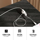 Rolanstar Computer Desk with Power Outlet, Side Storage Bag and Iron Hooks 55 Inch