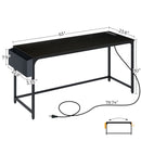 Rolanstar Computer Desk with Power Outlet, Side Storage Bag and Iron Hooks 39/47/55/63 Inch