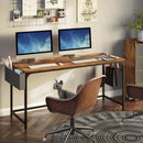 Rolanstar Computer Desk with Power Outlet, Side Storage Bag and Iron Hooks 63 Inch