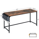 Rolanstar Computer Desk with Power Outlet, Side Storage Bag and Iron Hooks 63 Inch
