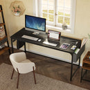 Rolanstar Computer Desk with Power Outlet, Side Storage Bag and Iron Hooks 63 Inch