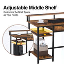 Rolanstar Computer Desk with Monitor Stand and Drawers 47 Inch