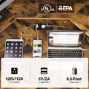 Rolanstar Computer Desk L Shaped with Power Outlet, 54” Reversible