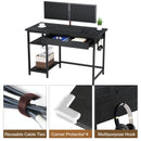 Rolanstar Computer Desk with Storage Shelf, Drawer and Iron Hooks 39 Inch