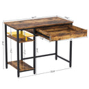 Rolanstar Computer Desk with Storage Shelf, Drawer and Iron Hooks 39 Inch
