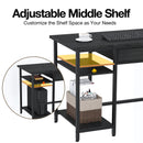 Rolanstar Computer Desk with Storage Shelf, Drawer and Iron Hooks 39 Inch