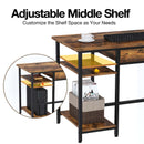 Rolanstar Computer Desk with Storage Shelf, Drawer and Iron Hooks 39 Inch