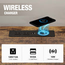 Rolanstar Farmhouse Nightstand with Wireless Charger, USB Port and Power Outlet