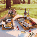 Rolanstar Large Wooden Nesting Serving Trays Set of 2