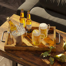 Rolanstar Large Wooden Nesting Serving Trays Set of 2