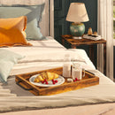 Rolanstar Large Wooden Nesting Serving Trays Set of 2