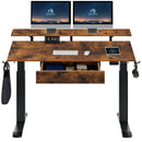 Rolanstar Height Adjustable Dual Motor Standing Desk with Drawer, USB Charging Ports and Hooks 55 Inch