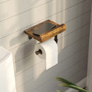 Rolanstar Wall Mounted Toilet Paper Holder with Wood Shelf