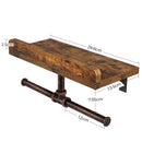 Rolanstar Wall Mounted Double Roll Toilet Paper Holder with Wood Shelf