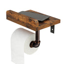 Rolanstar Wall Mounted Toilet Paper Holder with Wood Shelf
