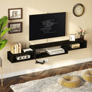 Rolanstar Wall Mounted TV Stand with Power Outlet 70 Inch Black