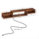 Rolanstar Wall Mounted TV Stand with Power Outlet 59 Inch Brown
