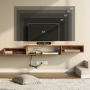 Rolanstar Wall Mounted TV Stand with Power Outlet 70 Inch Brown